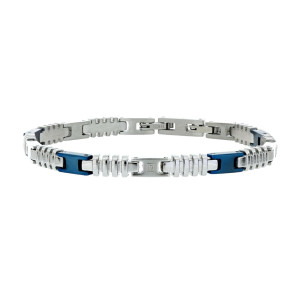 BRAC.IN ACCIAIO CM 18+3 CON 1 DIAMANTE BIANCO I/SI 1MM CT 0,008