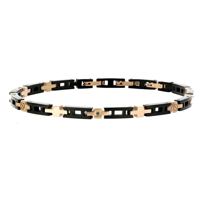 BRAC.IN ACCIAIO CM 18+3CM CON ZAFFIRO/SI 1MM 0.008CT