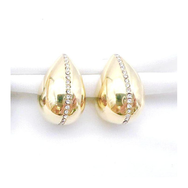 ORECCHINI MM 26 CON ZIRCONI ASTERIA IN ACCIAIO