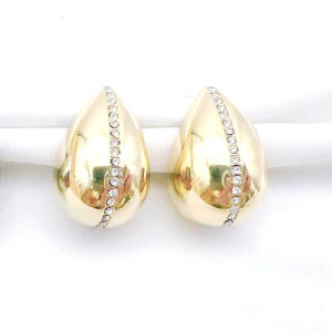 ORECCHINI MM 26 CON ZIRCONI ASTERIA IN ACCIAIO