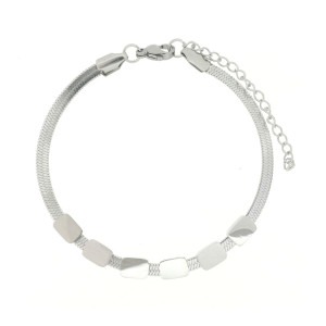 BRACCIALE CM 17+4 SNAKE IN ACCIAIO MM 5