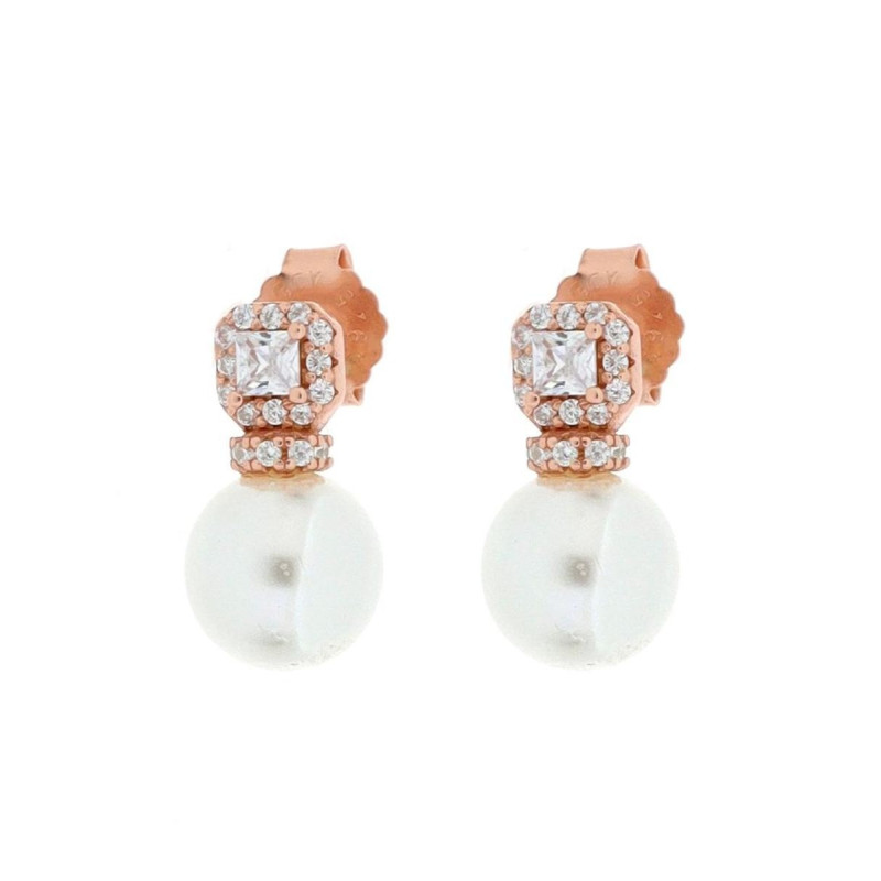 ORECCHINI MM 14 PERLA MM 7 IN ARGENTO 925
