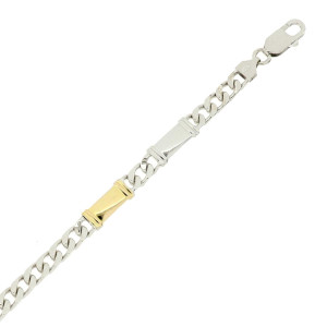 BRACCIALE CM 20 MM 5 IN ARGENTO E ORO