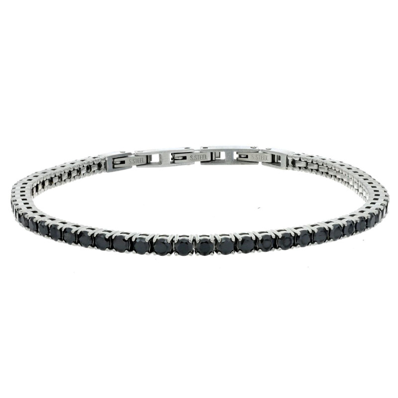 BRACCIALE CM 18+3 UOMO IN ACCIAIO MM 3 TENNIS MICROFUSIONE
