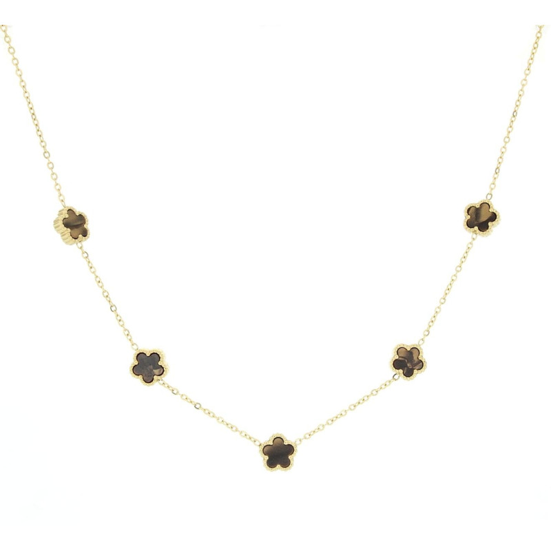 COLLANA CM 41+5 CALLIOPE IN ACCIAIO FIORE MM 9