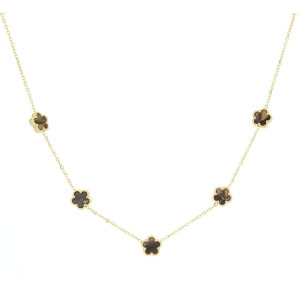 COLLANA CM 41+5 CALLIOPE IN ACCIAIO FIORE MM 9