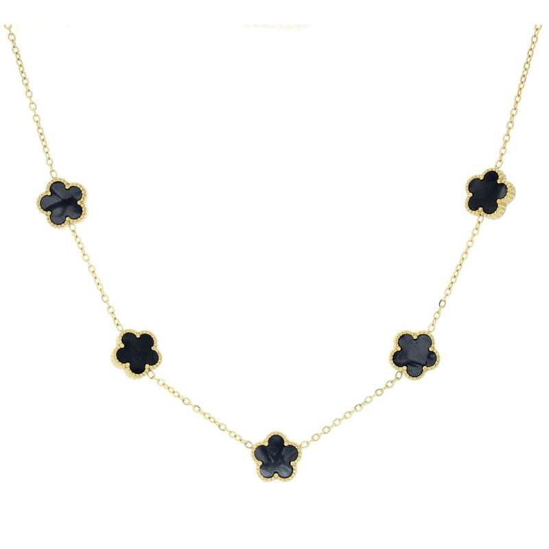 COLLANA CM 41+5 CALLIOPE IN ACCIAIO FIORE MM 12