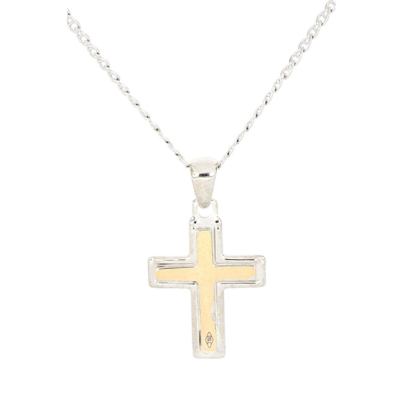 COLLANA UOMO CM 45 E MM 25X16 IN ARGENTO E ORO