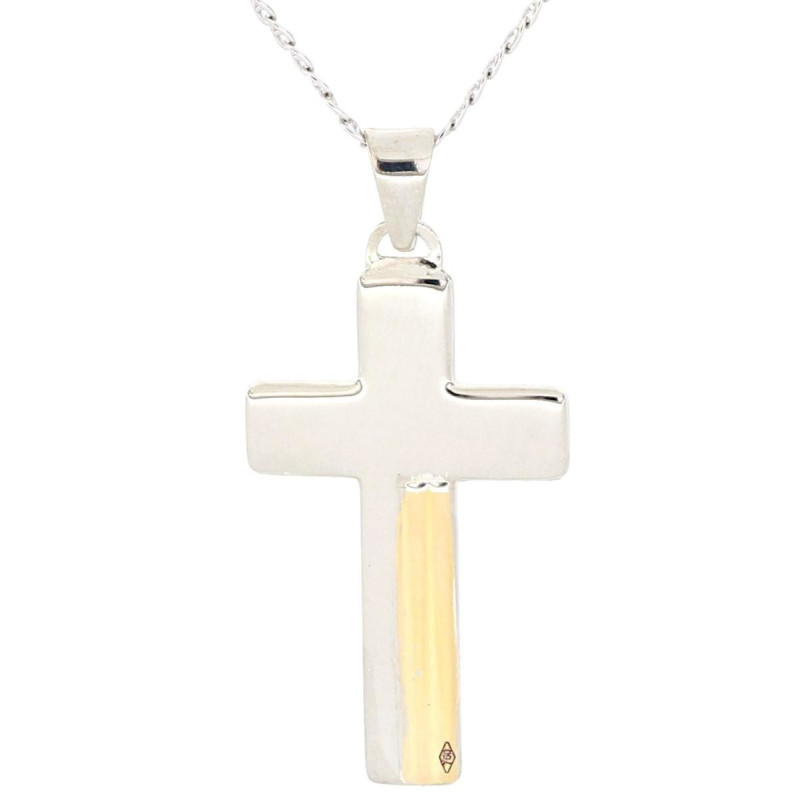 COLLANA UOMO CM 45 E MM 37X21 IN ARGENTO E ORO
