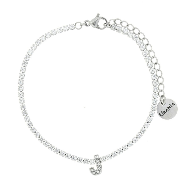 BRACCIALE TENNIS LETTERA J IN ACCIAIO