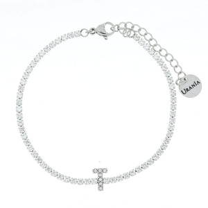 BRACCIALE TENNIS LETTERA T IN ACCIAIO
