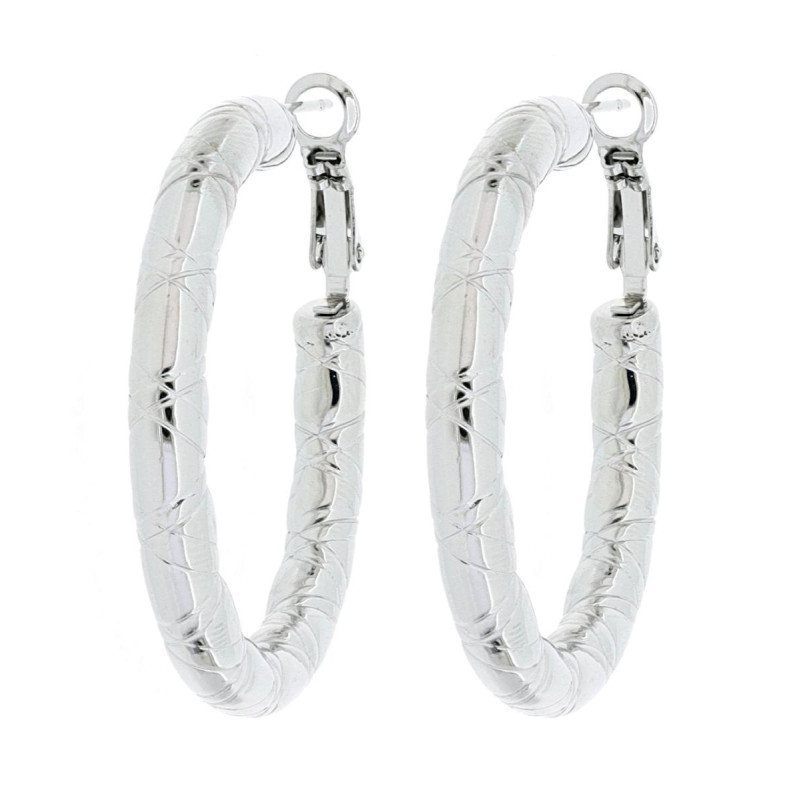 ORECCHINI CERCHIO ACCIAIO MM 40