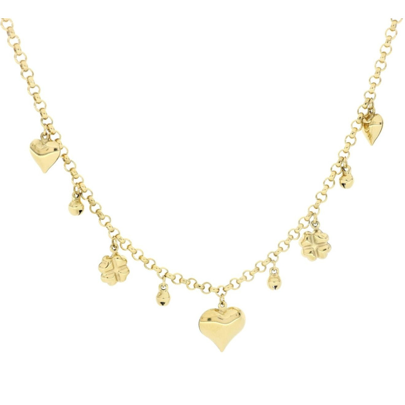 COLLANA CM 41+5 ERA IN ACCIAIO CUORE MM 16X17