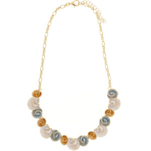 COLLANA CM 42+5 ARMONIA MM 14 IN OTTONE