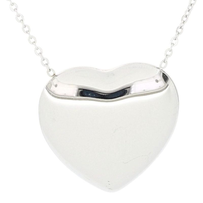 COLLANA ASTERIA CM 40+5 CON CUORE MM 30 ASTERIA IN ACCIAIO