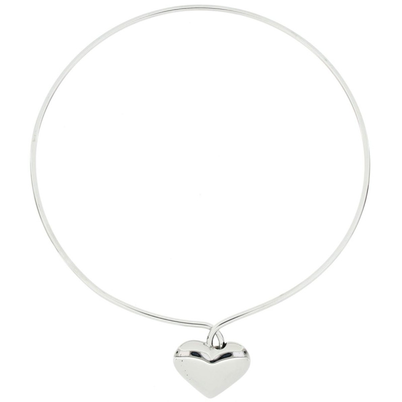 COLLANA ASTERIA CM 93+5 CON CUORE MM 25 ASTERIA IN ACCIAIO