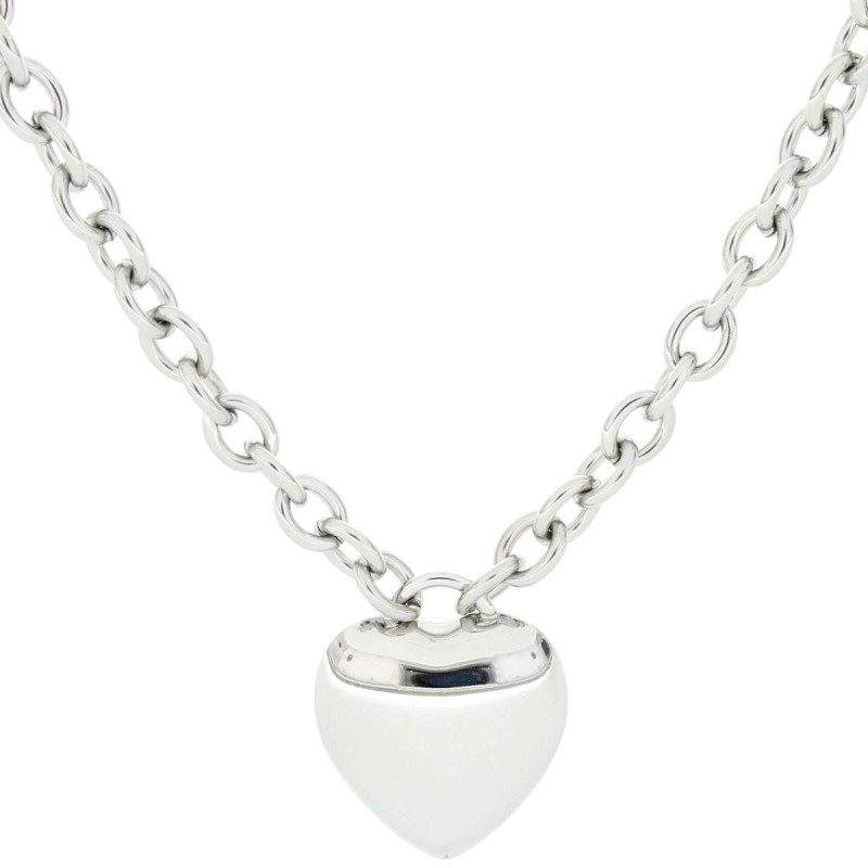 COLLANA ASTERIA CM 41+5 CON CUORE MM 30 ASTERIA IN ACCIAIO