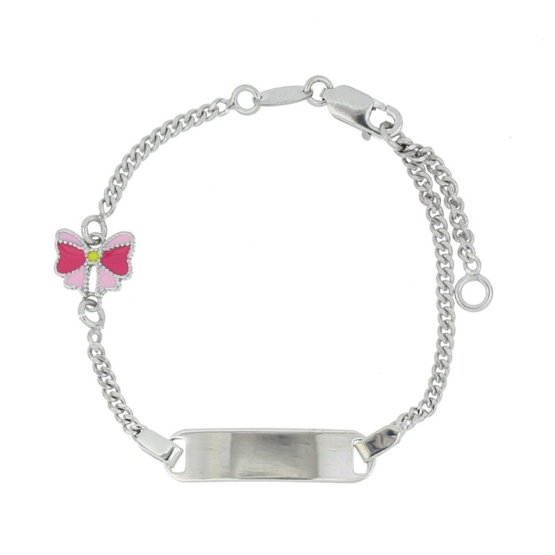 BRACCIALE BABY CM 14+2 TARGA MM 24 IN ARGENTO 925
