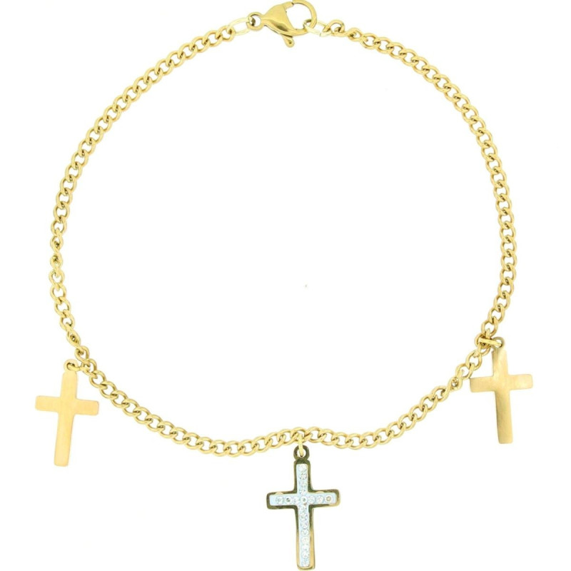 BRACCIALE AFRODITE CM 19 CON CROCE MM 16 IN ACCIAIO
