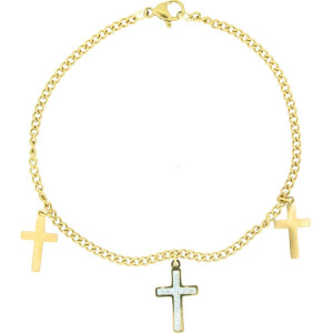 BRACCIALE AFRODITE CM 19 CON CROCE MM 16 IN ACCIAIO