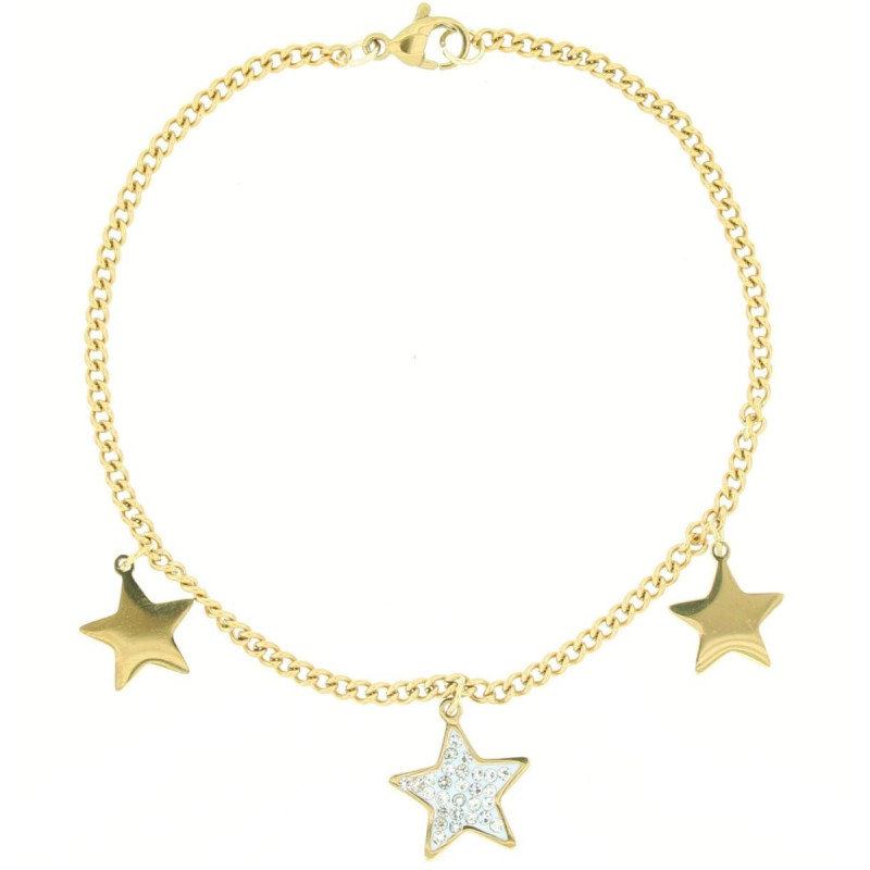 BRACCIALE AFRODITE CM 19 CON STELLA MM 13 IN ACCIAIO