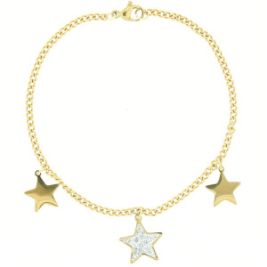 BRACCIALE AFRODITE CM 19 CON STELLA MM 13 IN ACCIAIO