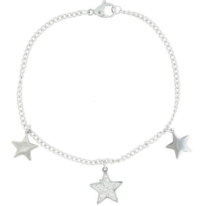 BRACCIALE AFRODITE CM 19 CON STELLA MM 13 IN ACCIAIO