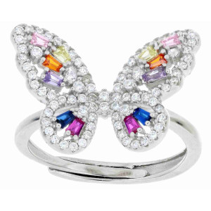 ANELLO MISTI FARFALLA MM 21X14 IN ARGENTO 925