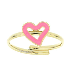 ANELLO "ADANA" CON CUORE FUXIA IN ACCIAIO