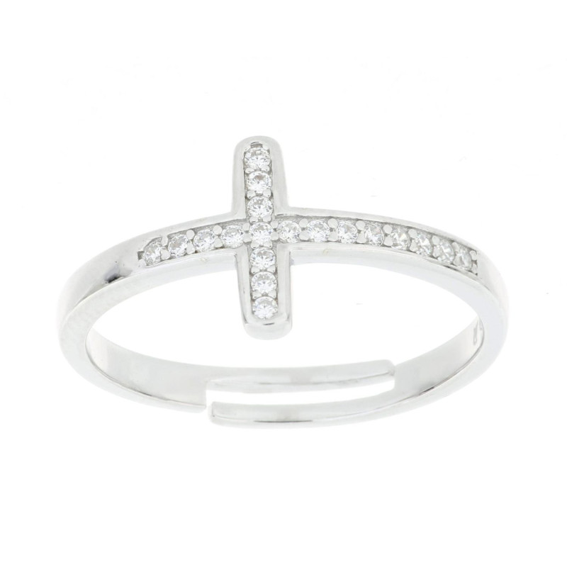 ANELLO CROCE IN ARGENTO 925