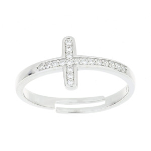 ANELLO CROCE IN ARGENTO 925