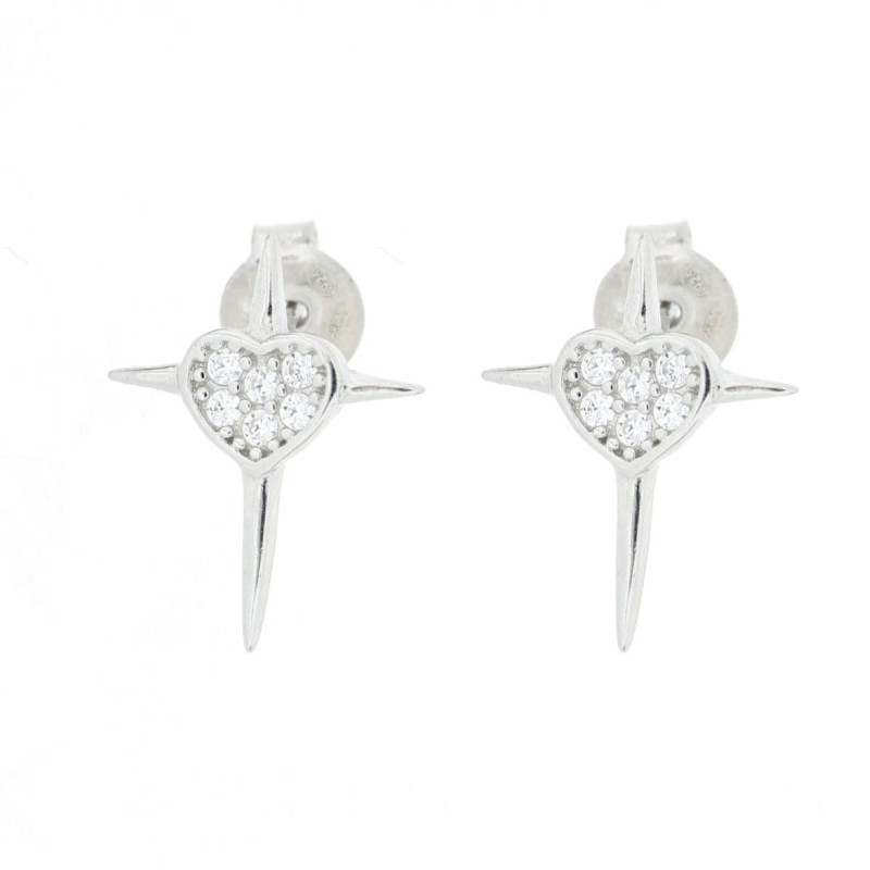 ORECCHINI MISTI CON CROCE IN ARGENTO 925