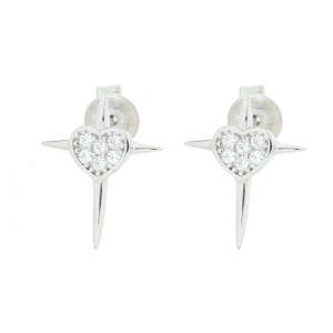ORECCHINI MISTI CON CROCE IN ARGENTO 925