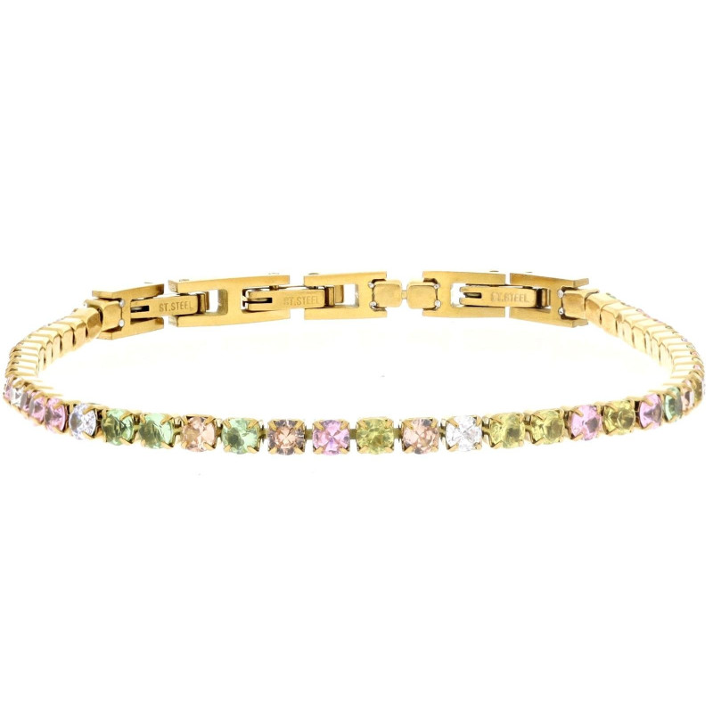 BRACCIALE TENNIS IN ACCIAIO