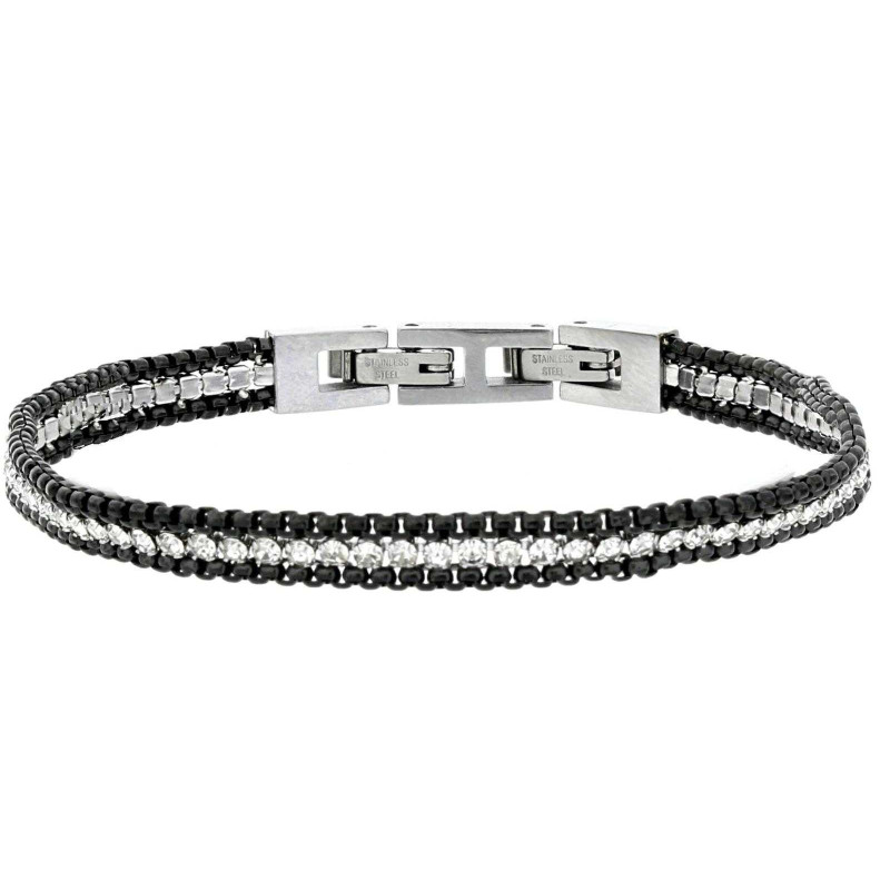 BRACCIALE TENNIS IN ACCIAIO CM 16+5