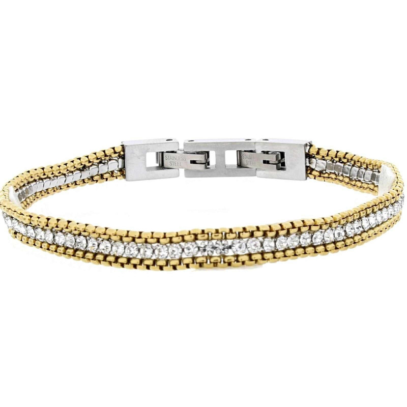 BRACCIALE TENNIS IN ACCIAIO CM 16+5
