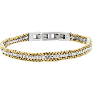 BRACCIALE TENNIS IN ACCIAIO CM 16+5