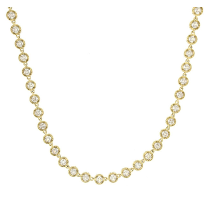 COLLANA CM 36+5 MINERVA IN ACCIAIO MM 7 CON PIETRE BIANCHE