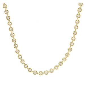 COLLANA CM 36+5 MINERVA IN ACCIAIO MM 7 CON PIETRE BIANCHE