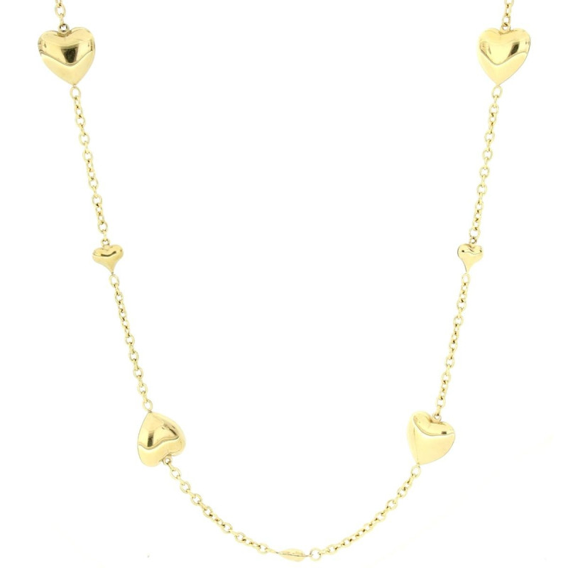 COLLANA ASTERIA CM 93+5 CON CUORE MM 25 ASTERIA IN ACCIAIO
