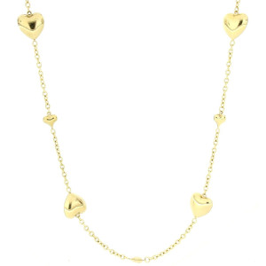 COLLANA ASTERIA CM 93+5 CON CUORE MM 25 ASTERIA IN ACCIAIO