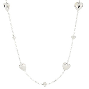 COLLANA ASTERIA CM 93+5 CON CUORE MM 25 ASTERIA IN ACCIAIO