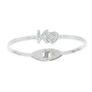 BRACCIALE CON LETTERA K E CUORE MM 10 IN ACCIAIO