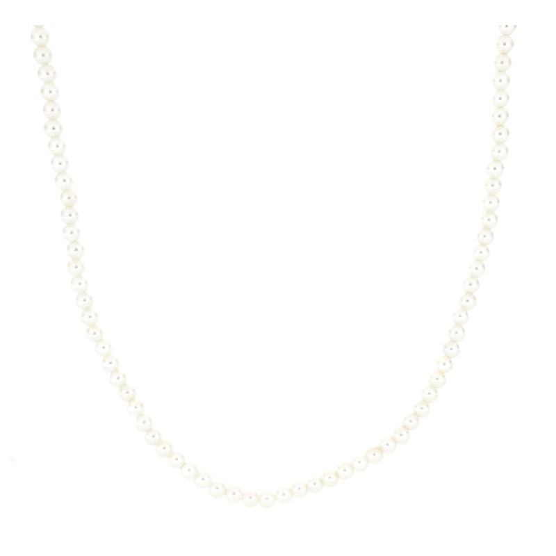 COLLANA CM 44+5 PERLA MM 4 IN ACCIAIO
