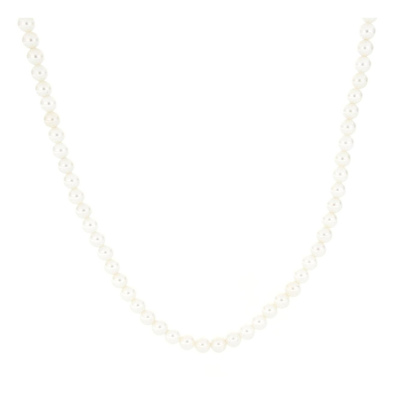 COLLANA CM 44+5 PERLA MM 5 IN ACCIAIO