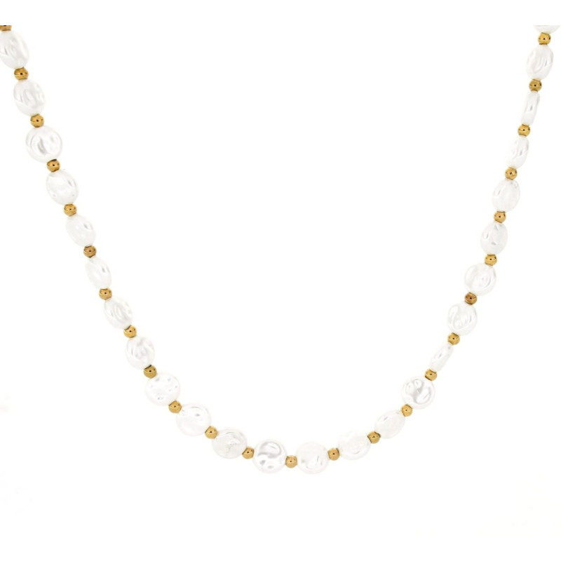 COLLANA CM 40+5 PERLA IN ACCIAIO
