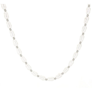 COLLANA CM 40+5 PERLA IN ACCIAIO