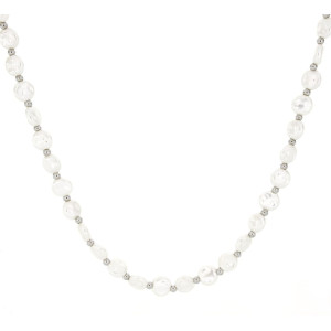 COLLANA CM 40+5 PERLA IN ACCIAIO