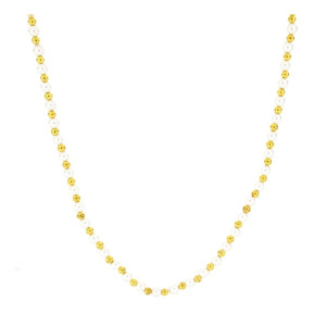 COLLANA CM 44+5 PERLA MM 4 IN ACCIAIO