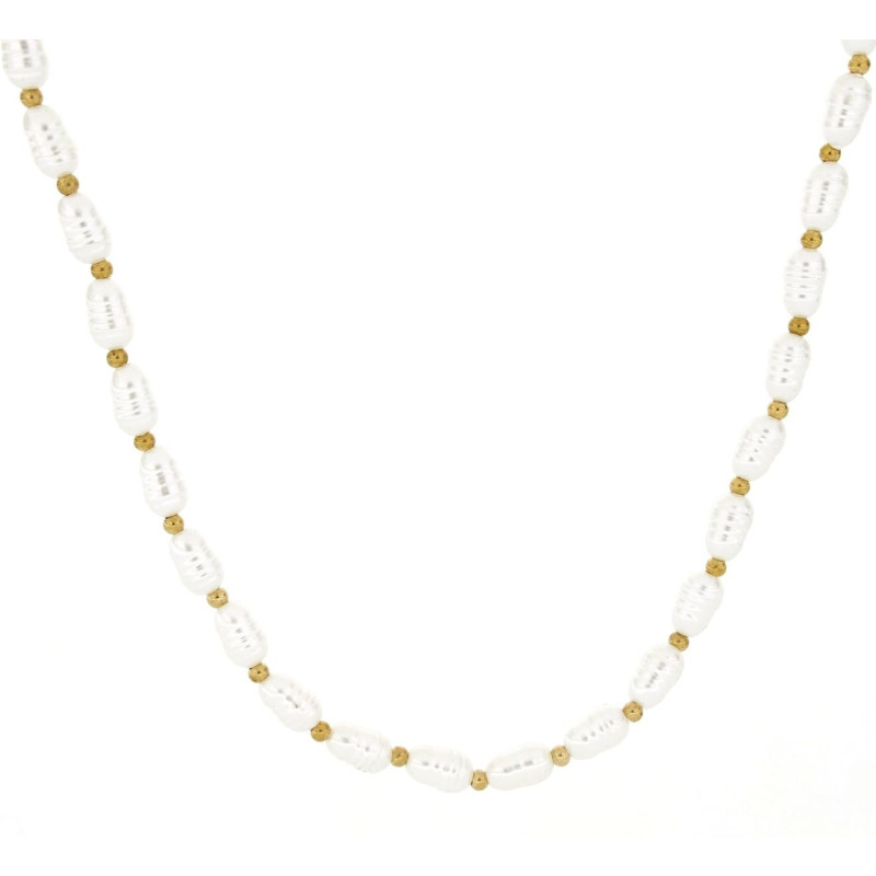 COLLANA CM 40+5 PERLA IN ACCIAIO
